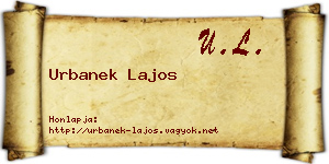 Urbanek Lajos névjegykártya