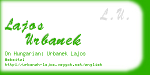 lajos urbanek business card